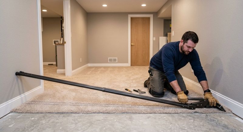 Basement Carpet Stretching in Kansas City, MO