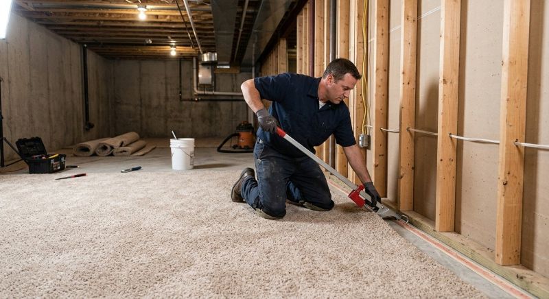 Basement Carpet Stretching in Overland Park, KS